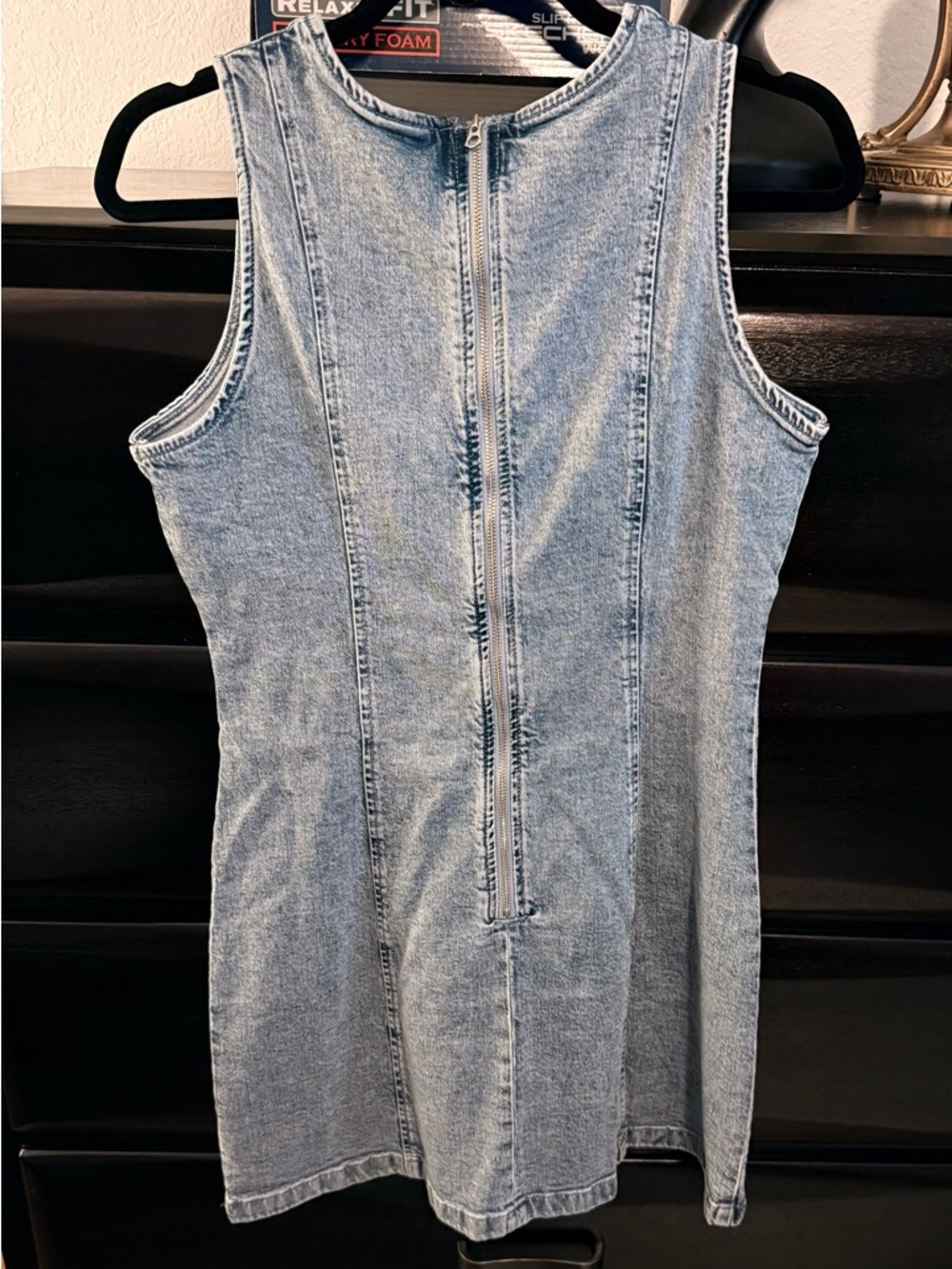 GAP Sleeveless Mini Denim Dress - Light Wash Size Petite Small (W24) - Picture 3 of 13